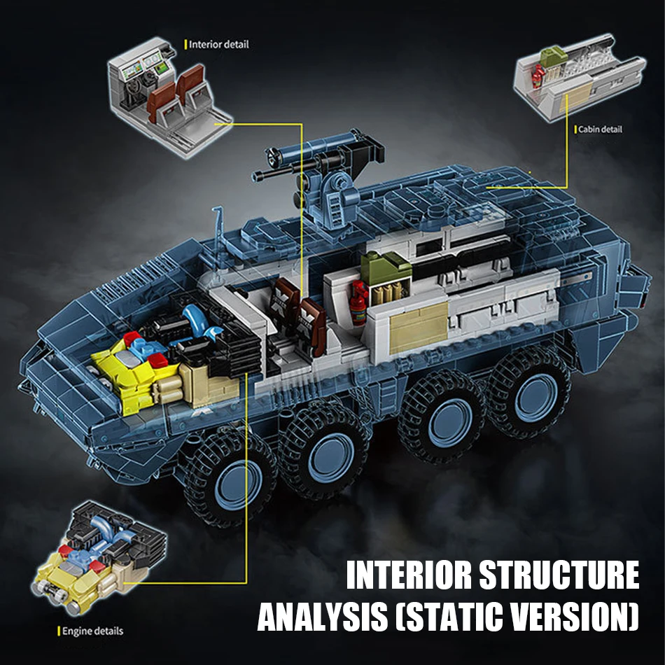 MOC военный Stryker пехотный переносной автомобиль строительные блоки армии США