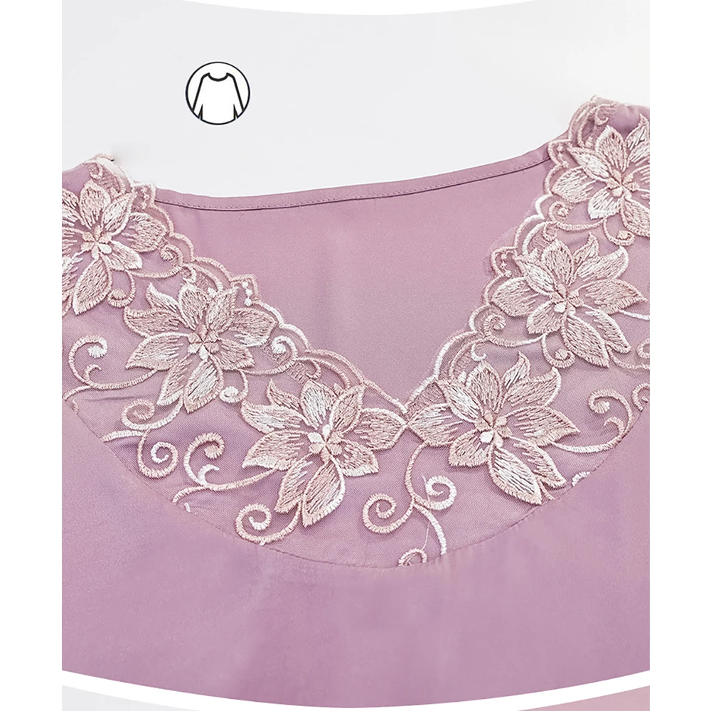 Sexy Lace V Neck Sleepwear Pajamas Spring Summer Ice Silk Pajama Sets for Women Luxury Soft Satin Clothes Breathable Pajama 4XL