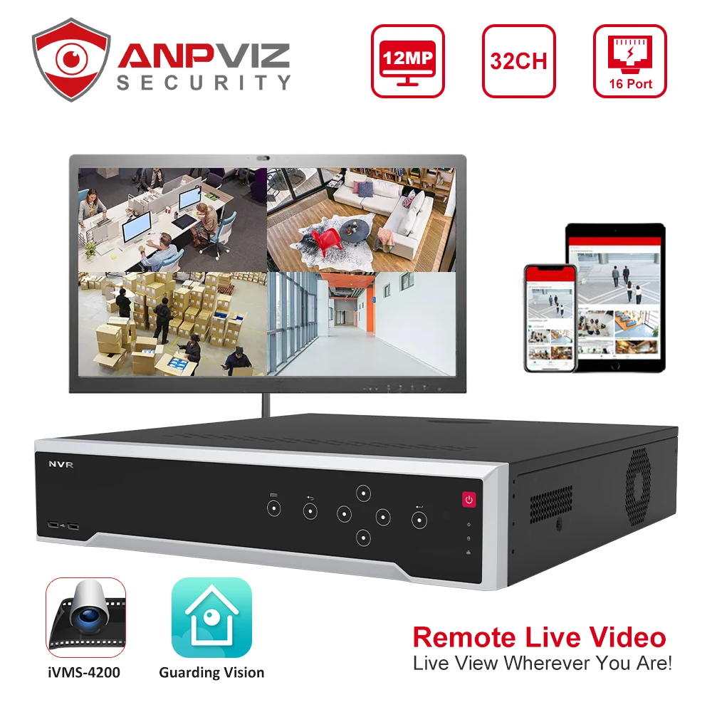 

Anpviz NVR7732I4-16P сетевой видеорегистратор