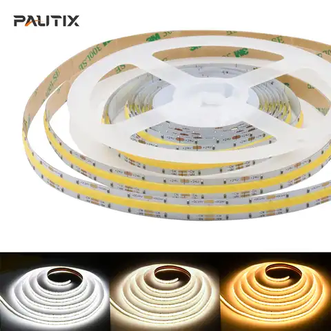 Светодиодная лента PAUTIX COB CCT 24 в высокой плотности 640 светодиодов RA90 Гибкая приглушаемая линейная лента 2700K-6500K для украшения спальни