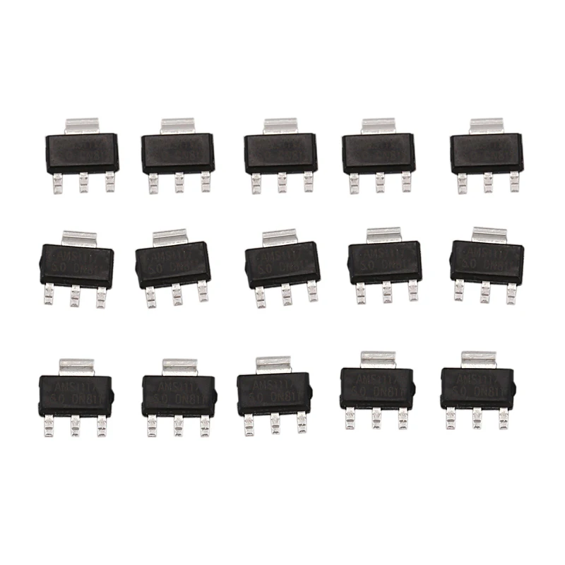 

15Pcs AMS1117-5 SOT-223 Package Type IC 5V 1A LDO Voltage Regulator