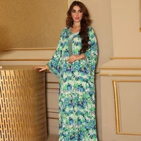 muslim dress women new fashion middle east dubai muslim summer robe featured ribbon turkish printed robe elegant female dress