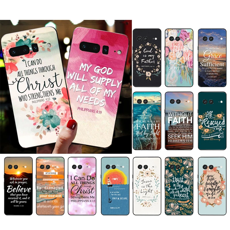 

Phone Case for Google Pixel 7 Pro 7 6A 6 Pro 5A 4A 3A Pixel 4 XL Pixel 5 6 4 3 XL 3A XL 2 XL Bible verse Jesus Christian Case