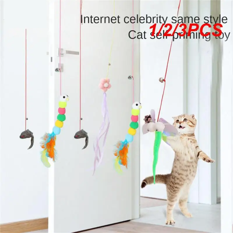 

1/2/3PCS Interactive Toy For Kitten Playing Teaser Wand Toy Sticky Disc Funny Self-hey Swing Elastic Cat Supplies Interactive