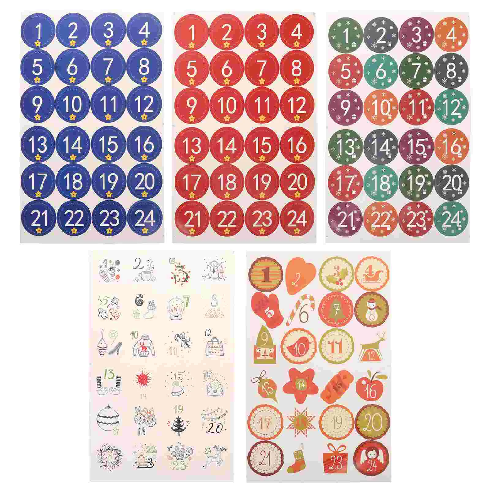 

25 Sheets Gift Tags Christmas Round Stickers Pouch Sealing Decal Label Decor Candy Bag
