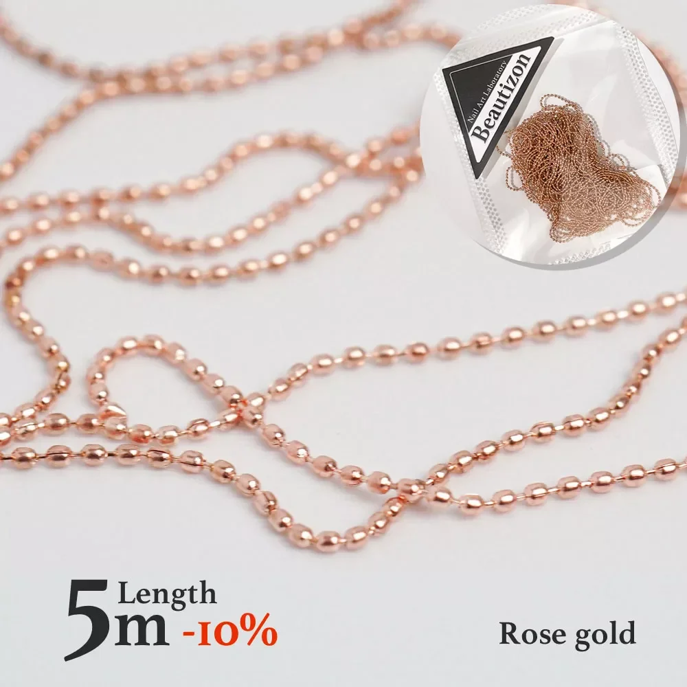 

NEW Chain 0.8mm/1.0mm Rose Gold Silver Pixie Stone Decorations rhinestone Accessory Metal Steel Ball Chain Nail Art Jewelry