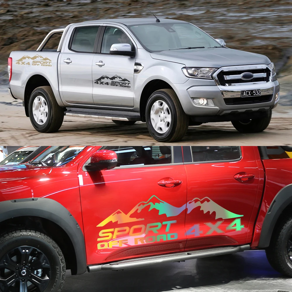 2 шт. наклейки на боковые двери автомобиля для Ford Raptor Ranger VW Amarok Isuzu Dmax Mitsubishi L200 Triton