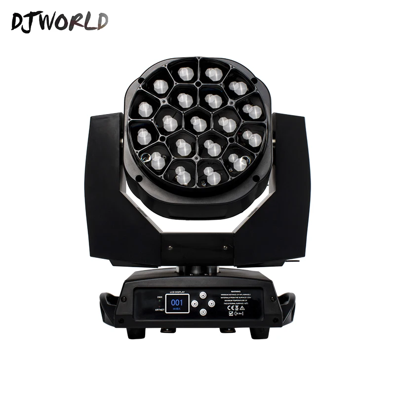 

Светодиодный луч для мытья глаза пчел Djworld, сценисветильник светсветильник льник с движущейся головкой 19x15 Вт RGBW, зум для диджея, ночного клу...