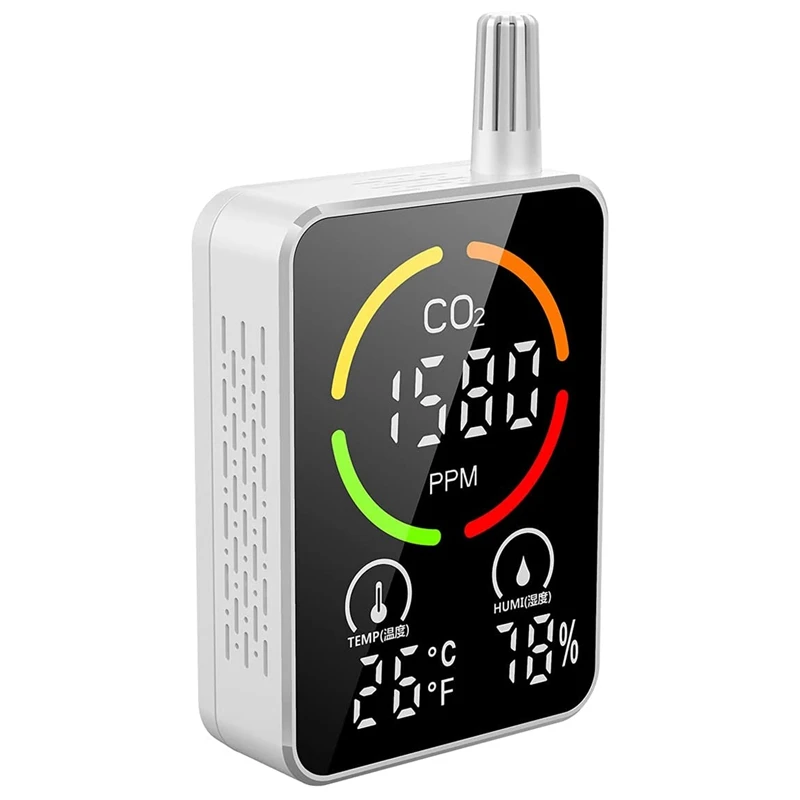 

Портативный счетчик CO2, умный инструмент 3-в-1 для обнаружения диоксида углерода, термометр для контроля качества воздуха в помещении
