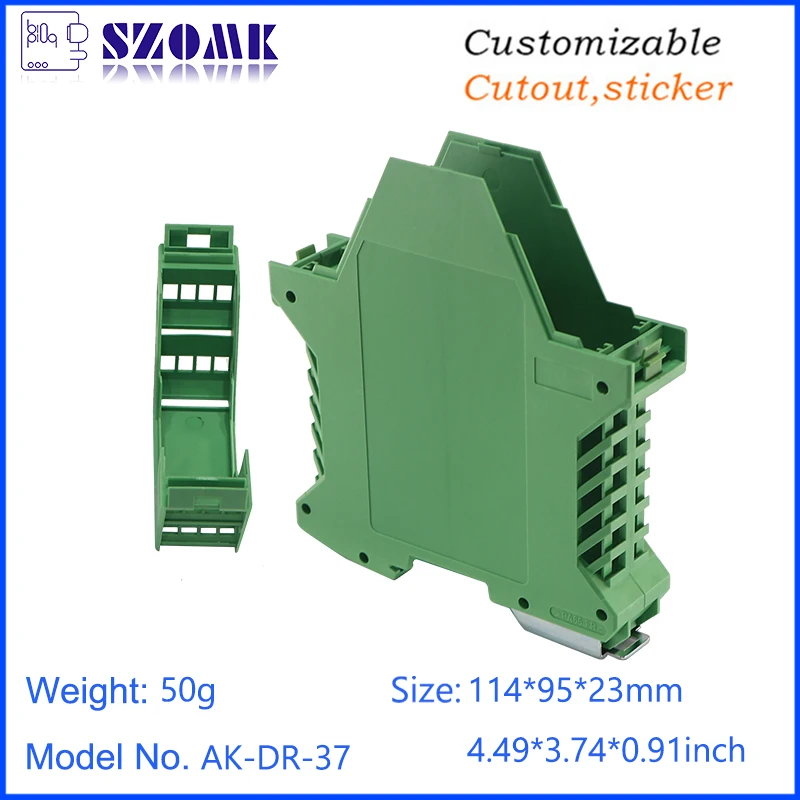 1 шт. 114*95*23 мм szomk Зеленый abs материал din-рейка пластиковый корпус блока управления