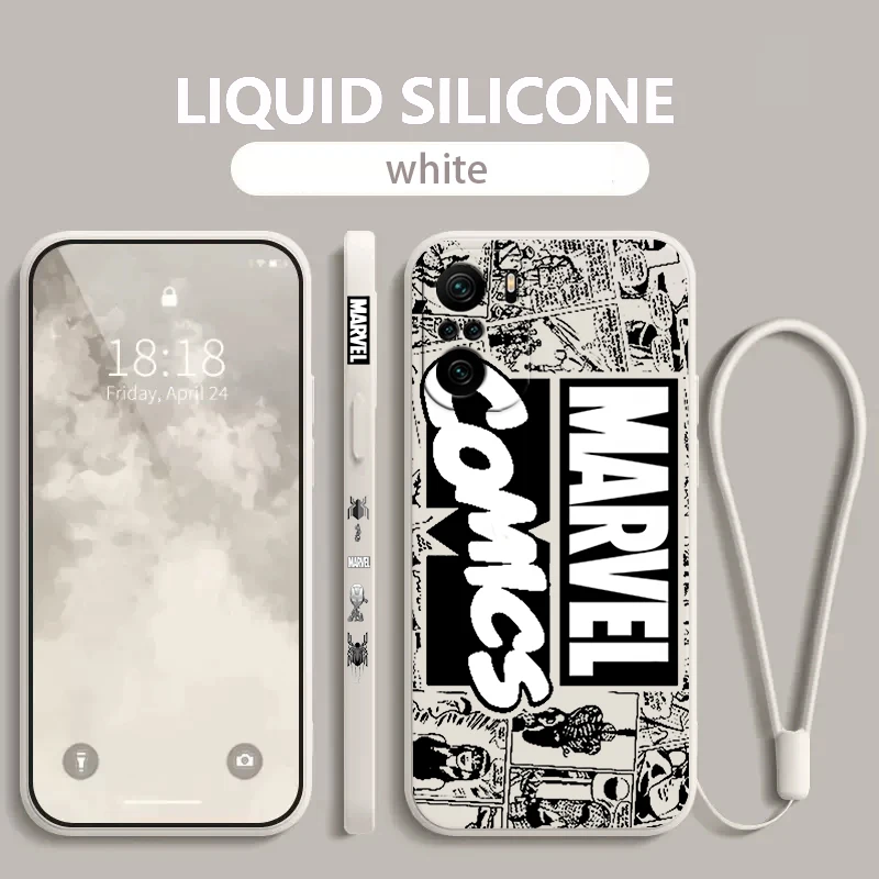 

Avengers Logo Marvel Comics Phone Case For Xiaomi Redmi Note 12 12Pro 11 11S 11T 10S 10 Pro Plus 5G Liquid Left Rope Cover