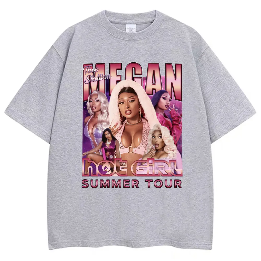Футболки с принтом Limted Rapper Megan Thee Stallion Hot Girl Summer 2024 тур для мужчин и женщин модные