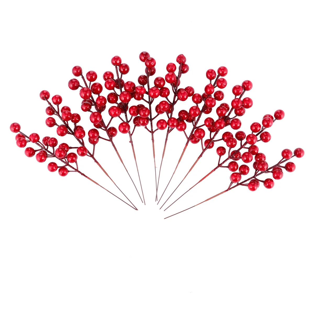 

Berry Artificial Red Picks Berries Branches Christmas Stems Flower Twig Simulated Holly Fake Mini Bouquet Craft Faux Stem
