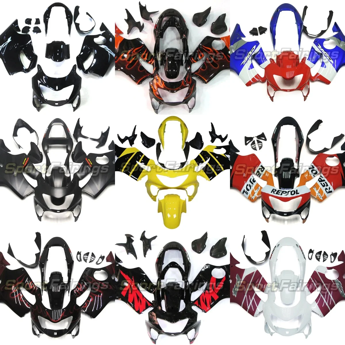 НОВЫЕ комплекты обтекателей для цельного мотоцикла ABS CBR 600 CBR600 CBR600F F4 1999 2000
