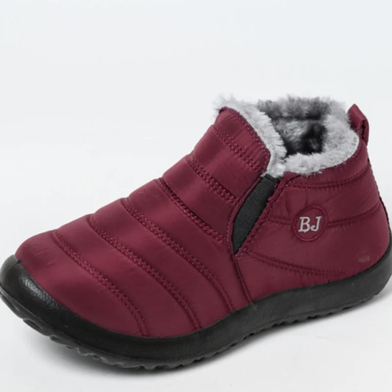 Women Boots Slip On Winter Shoes Ankle Botas Mujer Waterpoorf Snow Female Plush Flats Casual 35-44 WSH4162