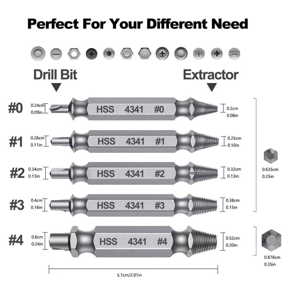 

5 шт./набор, инструменты для удаления поврежденных винтов