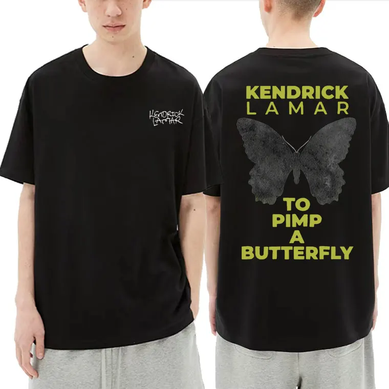 

Rapper Men’s Fashion T-shirt Kendrick Lamar To Pimp A Butterfly Alnum Graphic Print Tshirt Men Women Hip Hop Rap Black T Shirt