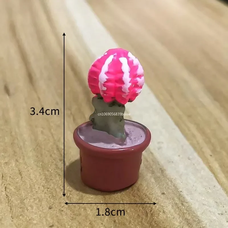 Мультяшный миниатюрный Кактус в горшке ручной работы реалистичное
