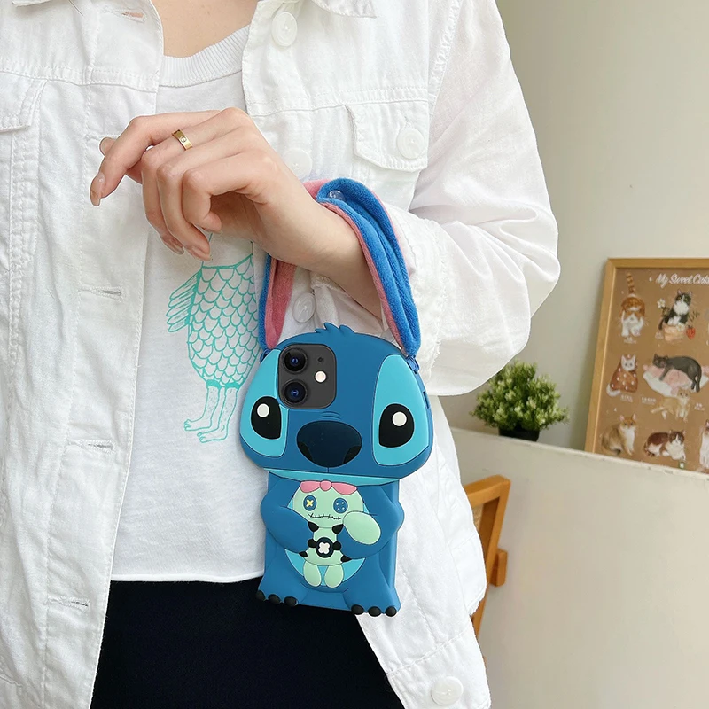Чехол Stitch Plush Ear 3D для OPPO Reno 5 8T 12 8 7 6 10 11 11F 5G Find X3 X5 Lite Pro портативный регулируемый