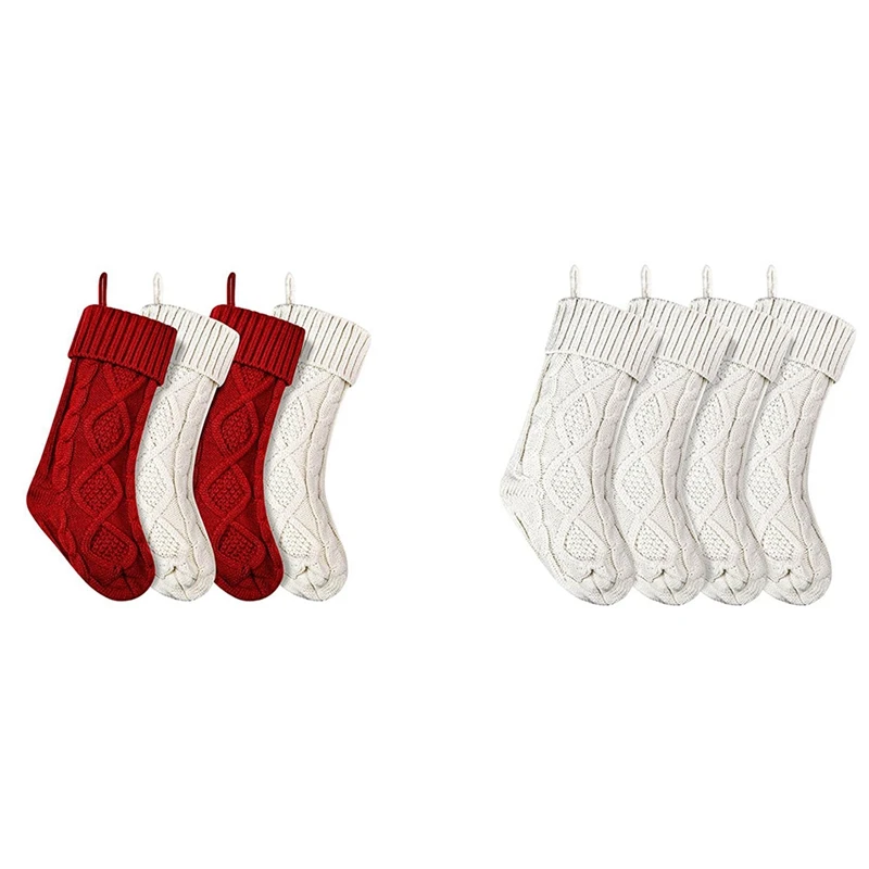 

4 упаковки рождественских чулок, 1,5-дюймовые вязаные чулки, подарки и украшения для семейного праздника, украшения для рождевечерние