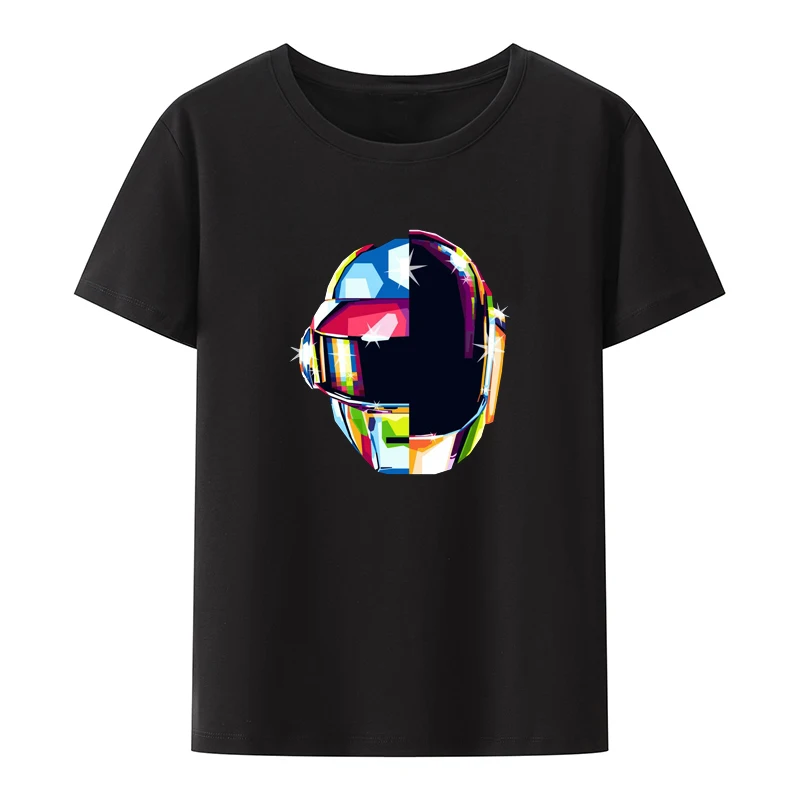

Daft Punk Cotton T-shirts Creative Humor Mens Clothes Short-sleev Camiseta Hombre Breathable Printed T-shirt Top Koszulki Camisa