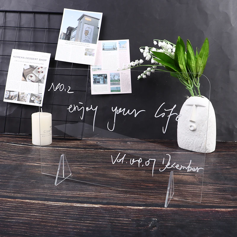 

Desktop Transparent Acrylic Note Board With Base Daily Student Message Board