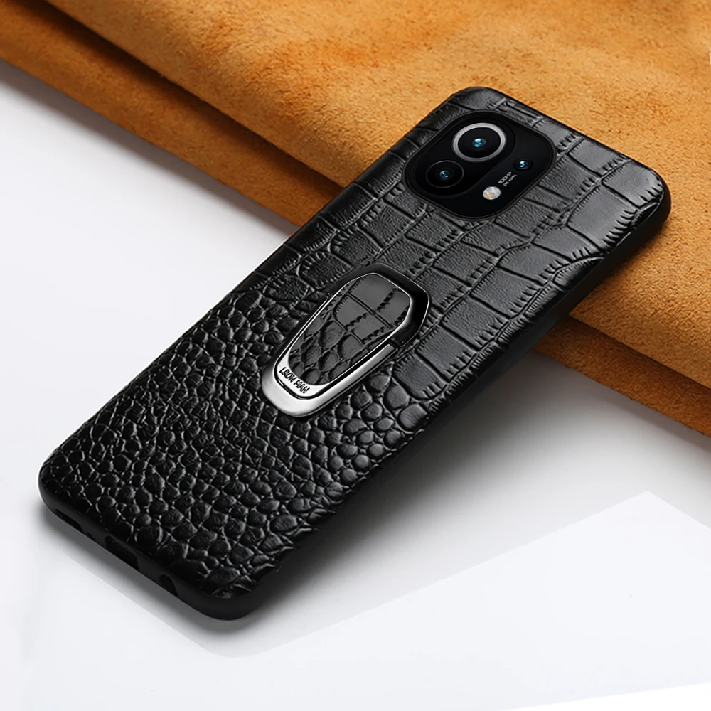 The New leather Bracket case For Xiaomi mi 11 genuine leather shockproof Kickstand covers for MI 11 10T pro 9 se 8 coque
