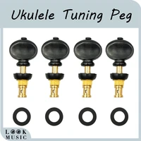 4pcs ukulele tuning pegs pins steel central peg black plastic top