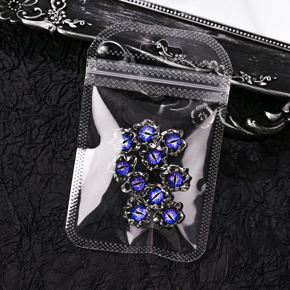 10 шт. 3D Подвески для ногтей в виде злых глаз Хэллоуина сплав винтажные