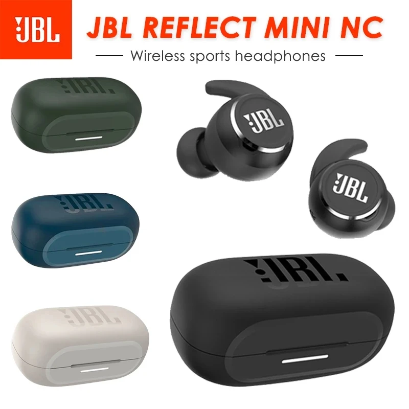 

Original JBL REFLECT MINI NC Wireless Bluetooth Headphones Stereo Earbuds Bass Sound Headset Earphone With Mic Charging Case