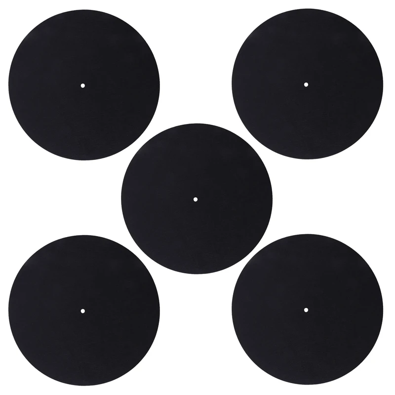 

5Pcs Ultra-Thin Anti-Static Lp Vinyl Turntable Record Player Pad For Phonographs Flat Soft Mat Record Slipmat Mat Pad