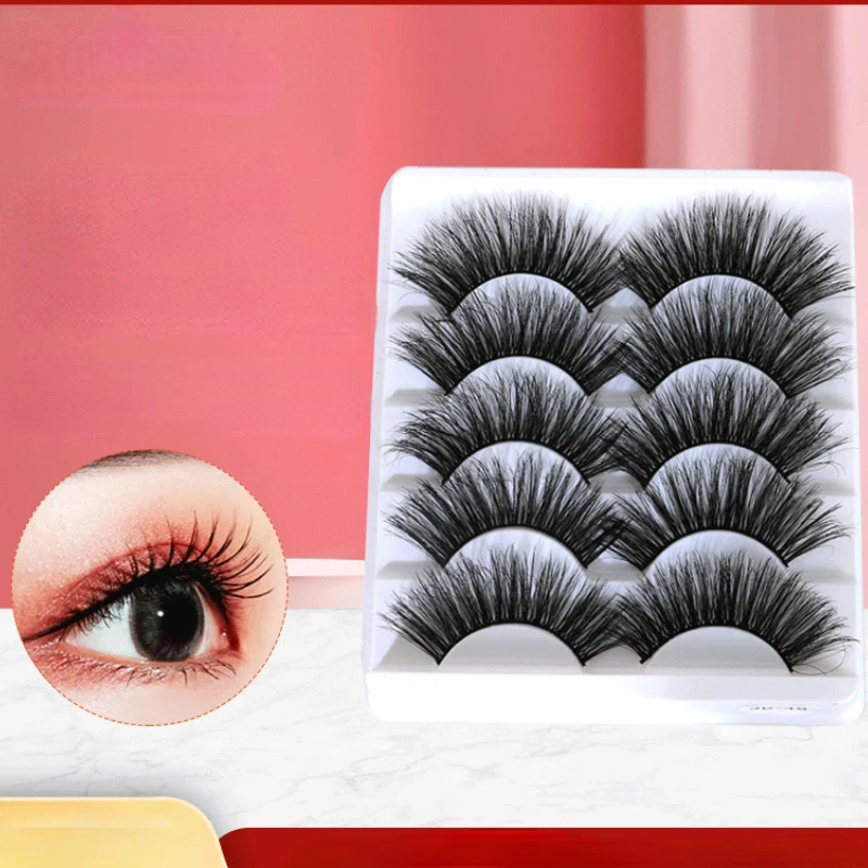 

Натуральные накладные ресницы для наращивания, многоразовые мягкие и удобные 3D ресницы для макияжа, 5 пар