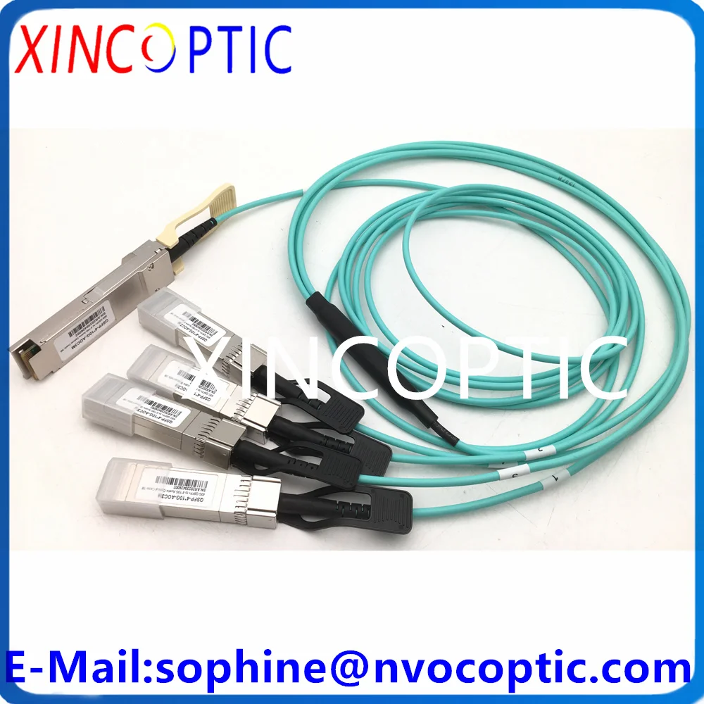 QSFP-4X10G-AOC5M 40GBase-AOC 40G QSFP до 4*10G SFP + OM3 Aqua многорежимный оптоволоконный активный