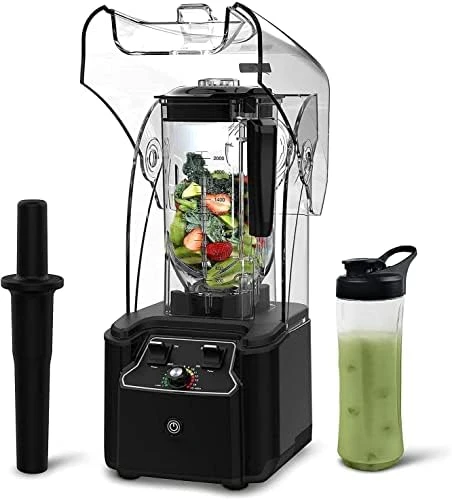 

Commercial Blender with Soundproof Shield, 2200 Watt Professional Blenders for Kitchen with 80oz Pitcher and Self-Cleaning, High