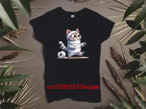 Футболка женская с кошачьей и туалетной бумагой Размер 2XL длинным или коротким