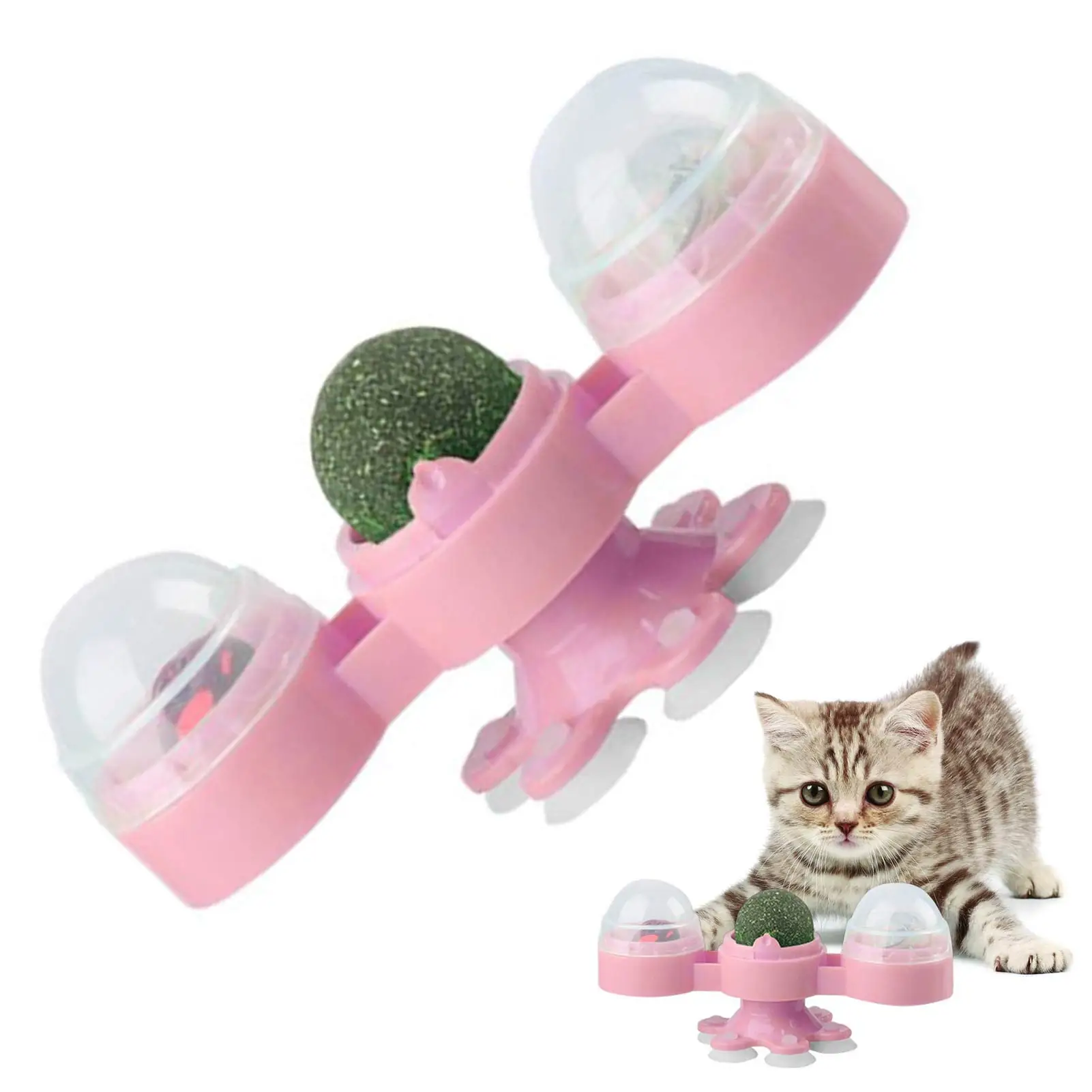 

Catnip Ball Spinner Catnip Ball Spinner Rotating Turntable Cat Spinner Aggressive Kitten Chew Toy Flashing Light Teasing Cat Toy