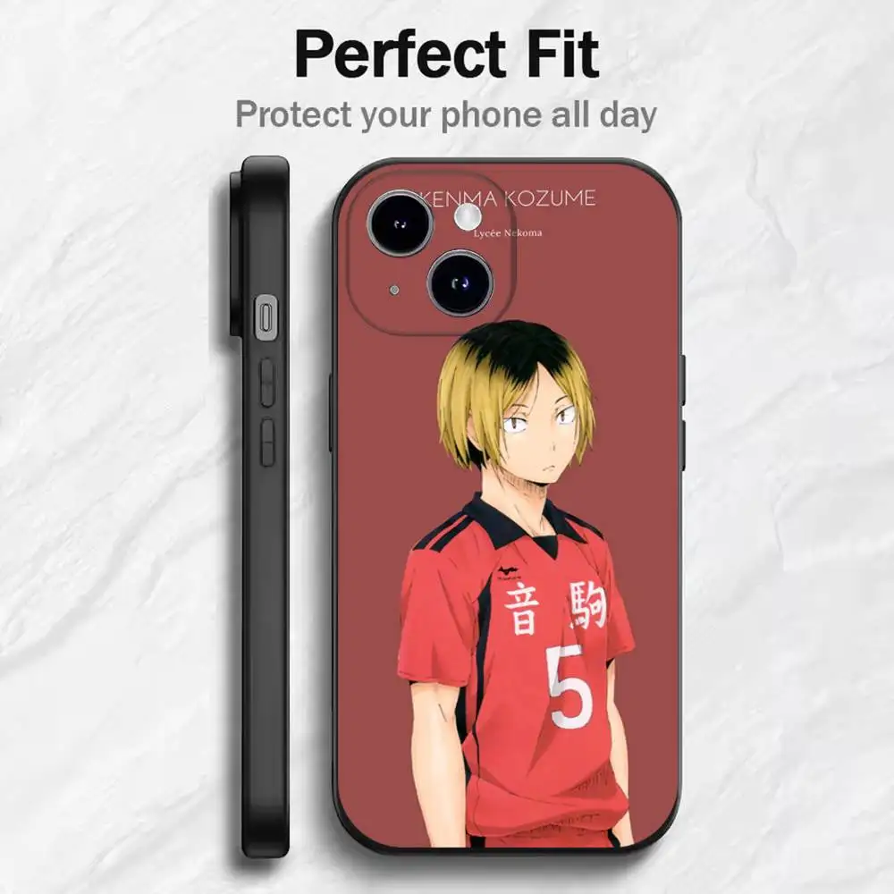 Фото Чехол для iPhone с изображением аниме H-Haikyuu Nekoma для 17, 16, 15, 14, 13, 12, 11, Mini XS XR X 6S 6 Pro Max Plus, черный мягкий чехол №5
