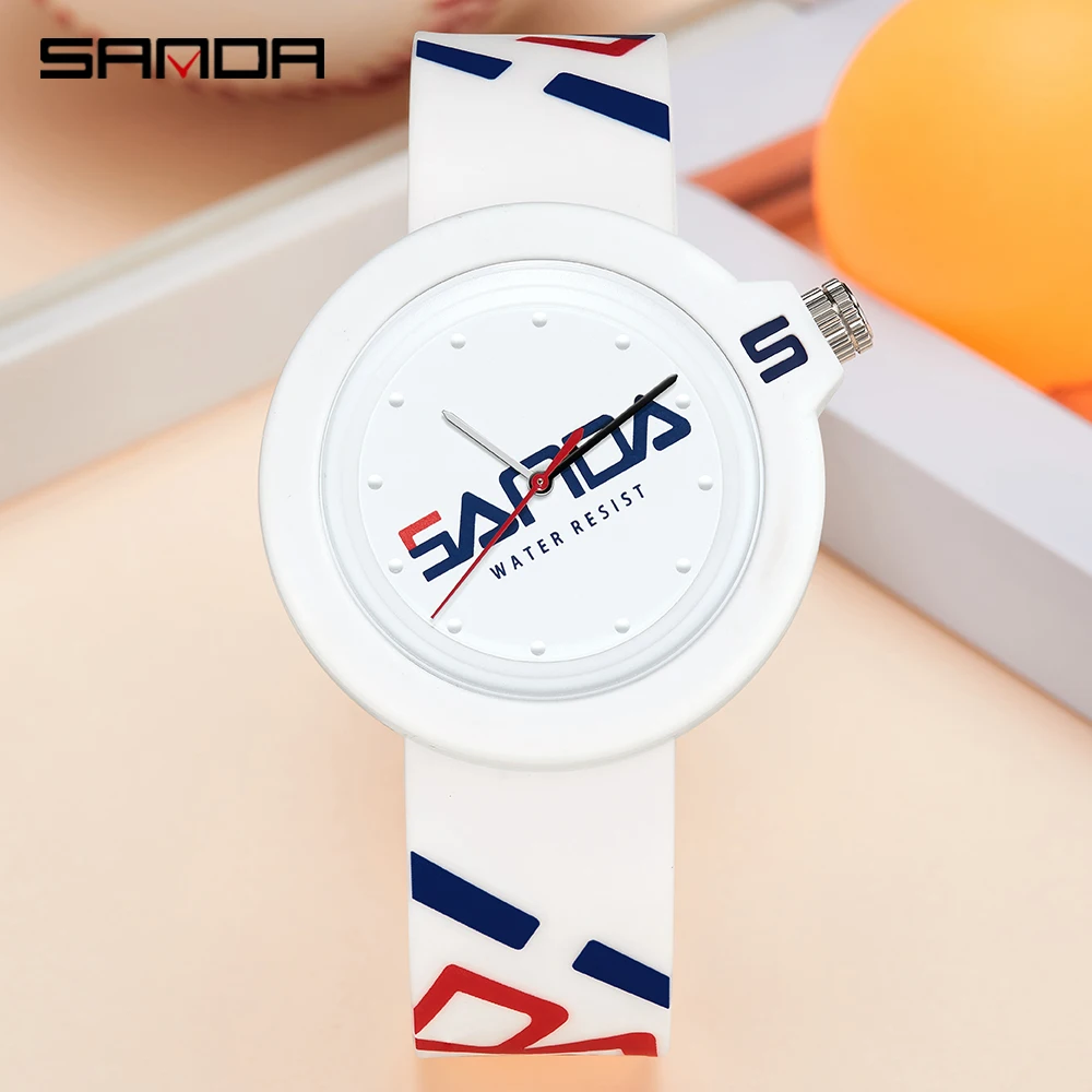 SANDA New Men's Ladies Unisex Watch 50M Waterproof Silicone Strap Casual Fashion Quartz Watch Sports Watch Mens Womenes 3201