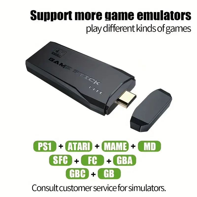 M8 Game Stick 4K Linux OS TV Игровая консоль Встроенные 20000+ игр 2 4G Двойная беспроводная ручка