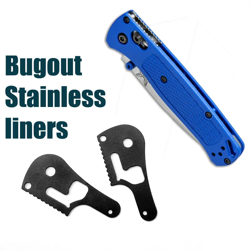 

1 Pair 420 Stainless Steel Material Knife Liners DIY Making Accessories for Benchmade Bugout 535 Steel Lining Locking Plate Part