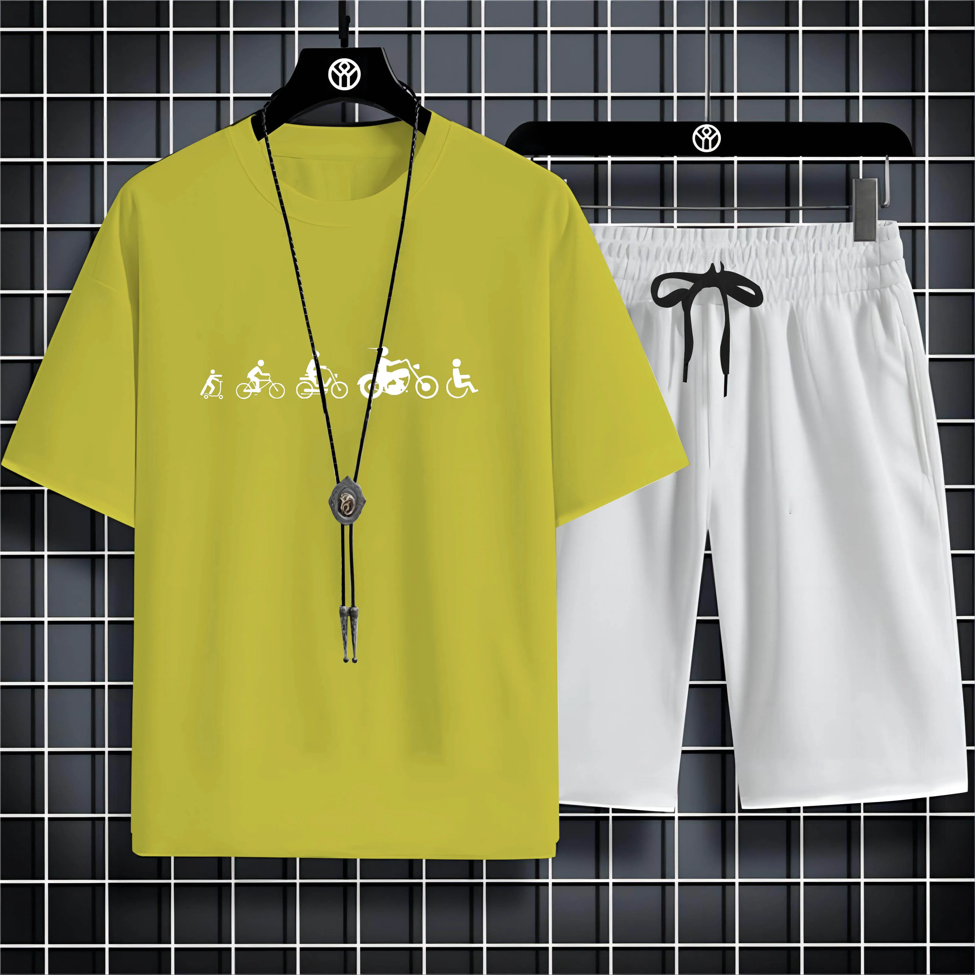 

Комплект пляжных брюк для мужчин, модные уличные штаны с коротким рукавом, 2d принтом для велосипеда, для отдыха на открытом воздухе, в стиле Харадзюку, большие размеры 4xl, на лето