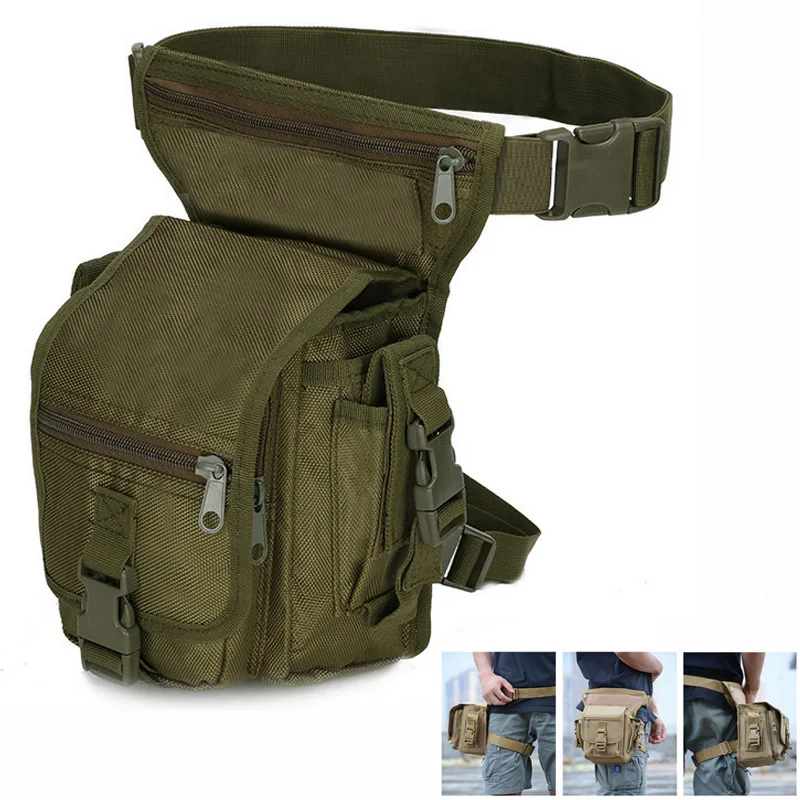 

Men's Outdoor Climbing Sports Equipment Multi functional Camouflage Saddle Bag Molle Military Hunting Tactics Thigh Bag