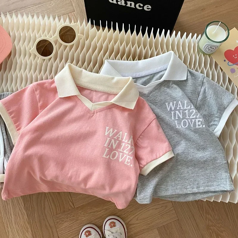 2025 Summer Children Clothes 0-6Years Kids Boy Girl Short Sleeve Cartoon Bear Pattern Shirt +Shorts Pant 2PCS Clothing Set