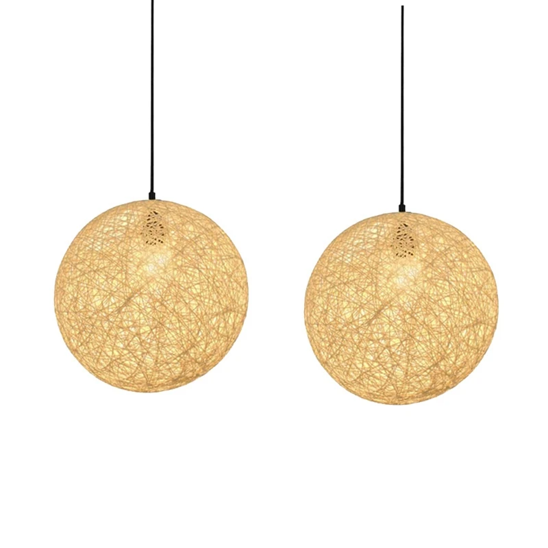 

2 шт., люстра из ротанга и пеньковых шариков, 20 см