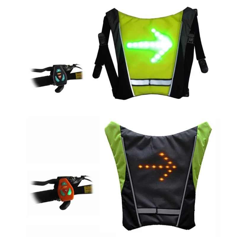 

Bike LED Turn Signal Vest USB Charging Bike Backpack Vest Turn Signals