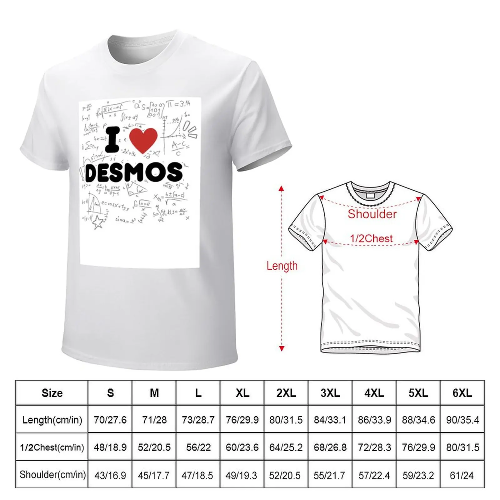Официальная футболка I LOVE DESMOS синяя арочная рубашка в стиле аниме простые