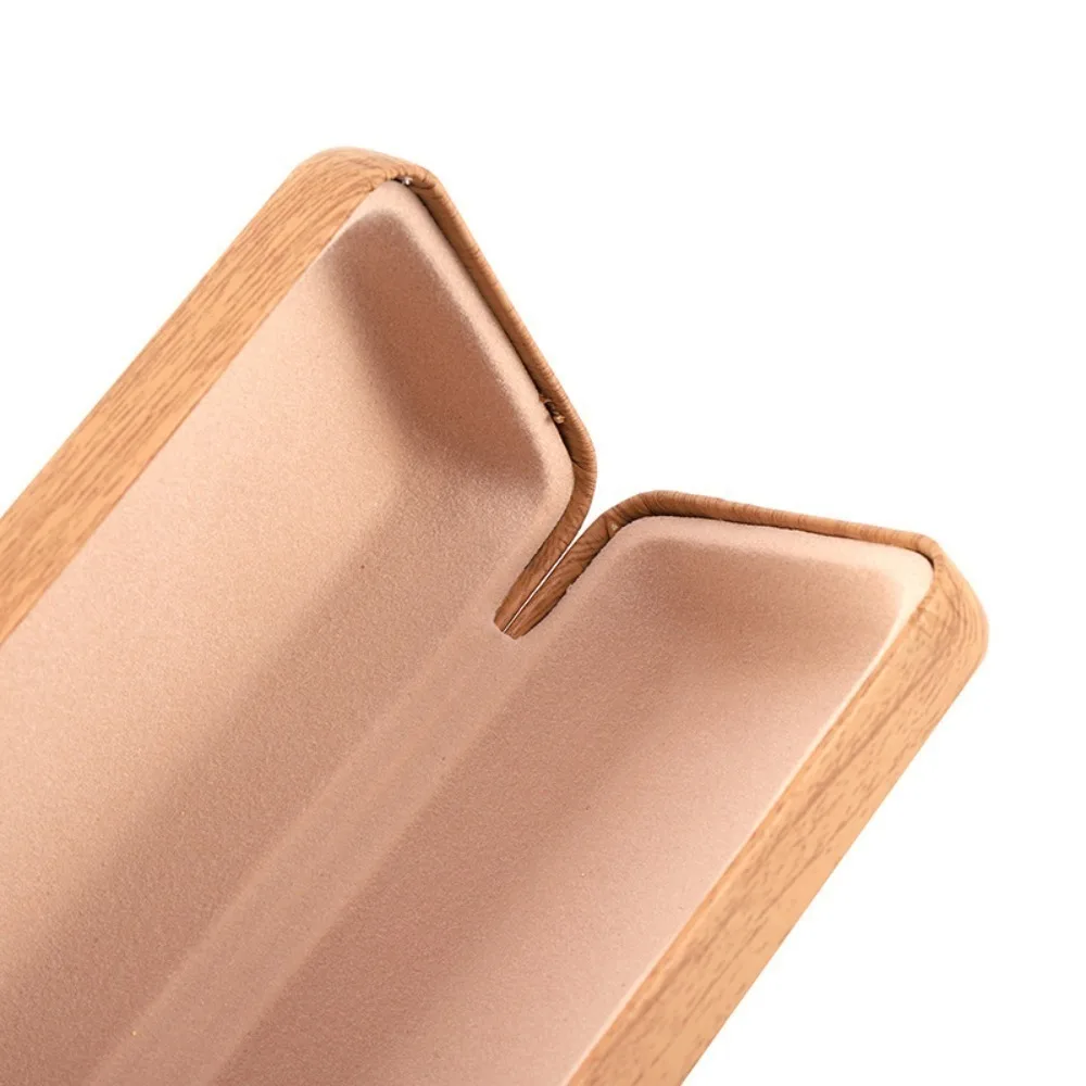 Высококачественный жесткий металлический футляр для очков с отделкой под дерево