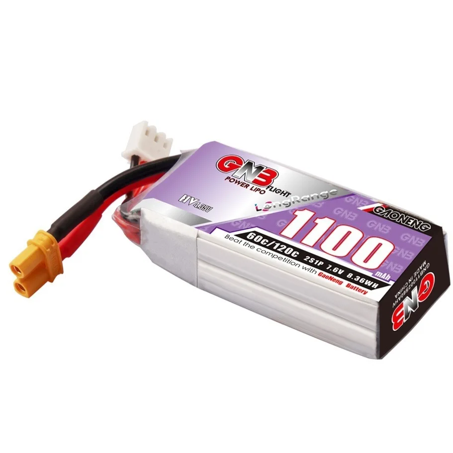 GNB 2S 7 6 В 1100 мАч 60C/120C HV Lipo Батарея для вертолета Квадрокоптера FPV Гоночного дрона RC