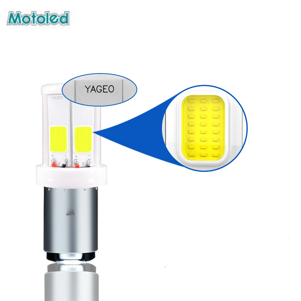 

MOTOLED 8V 10V 12V 24V H4 HS1 BA20D H6 P15D H6M 4 COB Lamp Ceramic High Quality LED Head Light Fog Bulb Mt07 Led Moto Motos