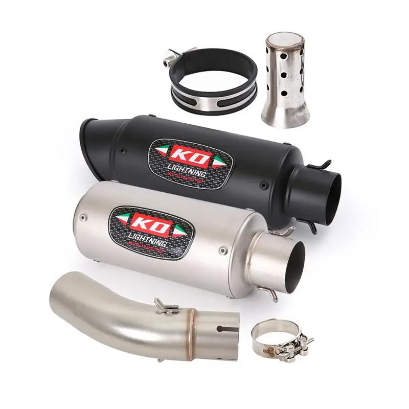 Выхлопная труба, 51 мм, без застежки, для мотоцикла VOGE Q250 2023, глушитель средней длины, соединительная трубка, перегородка с DB Killer, нержавеющая сталь